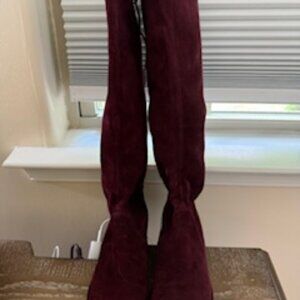 Stuart Weitzman Burgundy Suede Knee high boots
